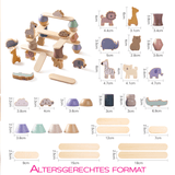 🦁🌳 Montessori ZOO – Holz-Balancier- und Stapelspiel für Kinder ab 2 Jahren ⚖️✨