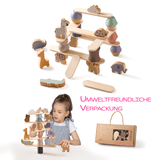 🦁🌳 Montessori ZOO – Holz-Balancier- und Stapelspiel für Kinder ab 2 Jahren ⚖️✨