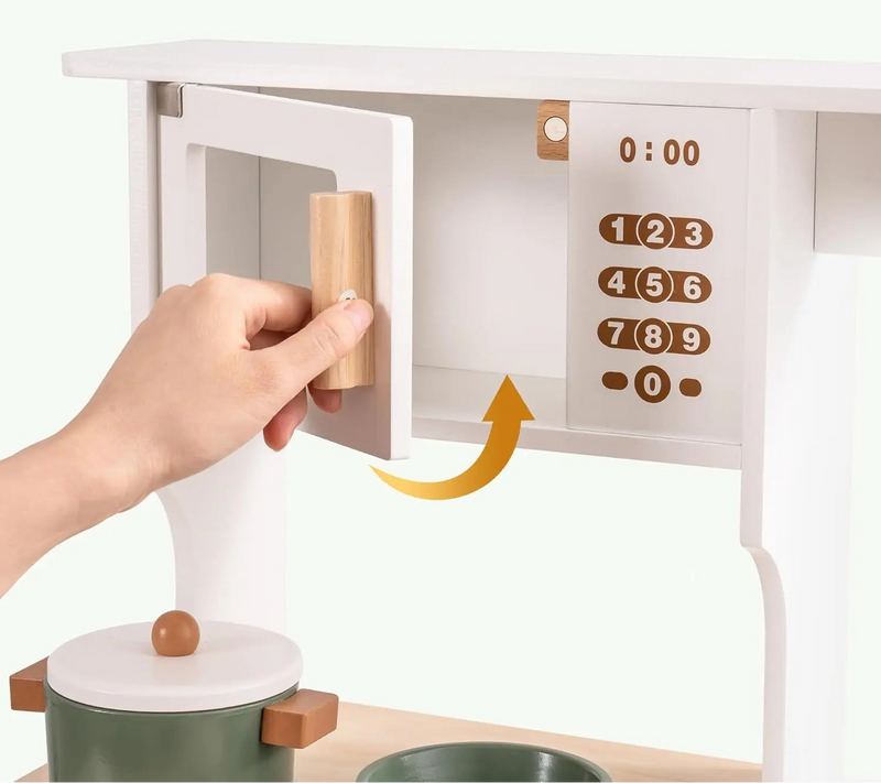 Spielküche Vintage Green – Montessori Holz-Spielküche (3+ Jahre)