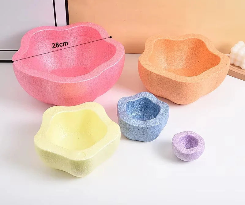 Balance RainBowls 5er Set – Montessori Stapelspielzeug