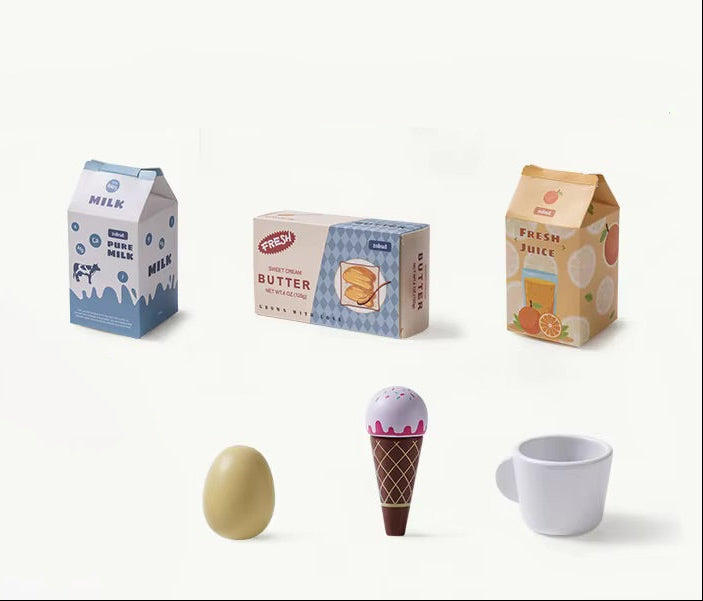 Kühlschrank Vintage Green – Montessori Holz-Spielküche (3+ Jahre)