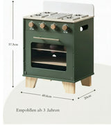 Backofen Vintage Green – Montessori Holz-Spielküche (3+ Jahre)