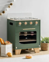 Backofen Vintage Green – Montessori Holz-Spielküche (3+ Jahre)