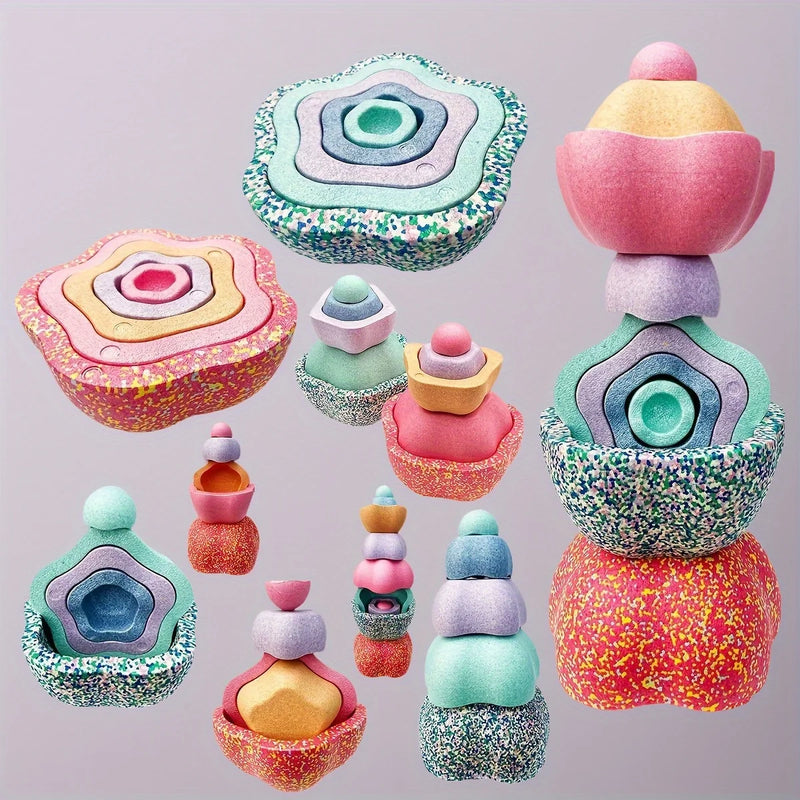 Balance RainBowls 5er Set – Montessori Stapelspielzeug