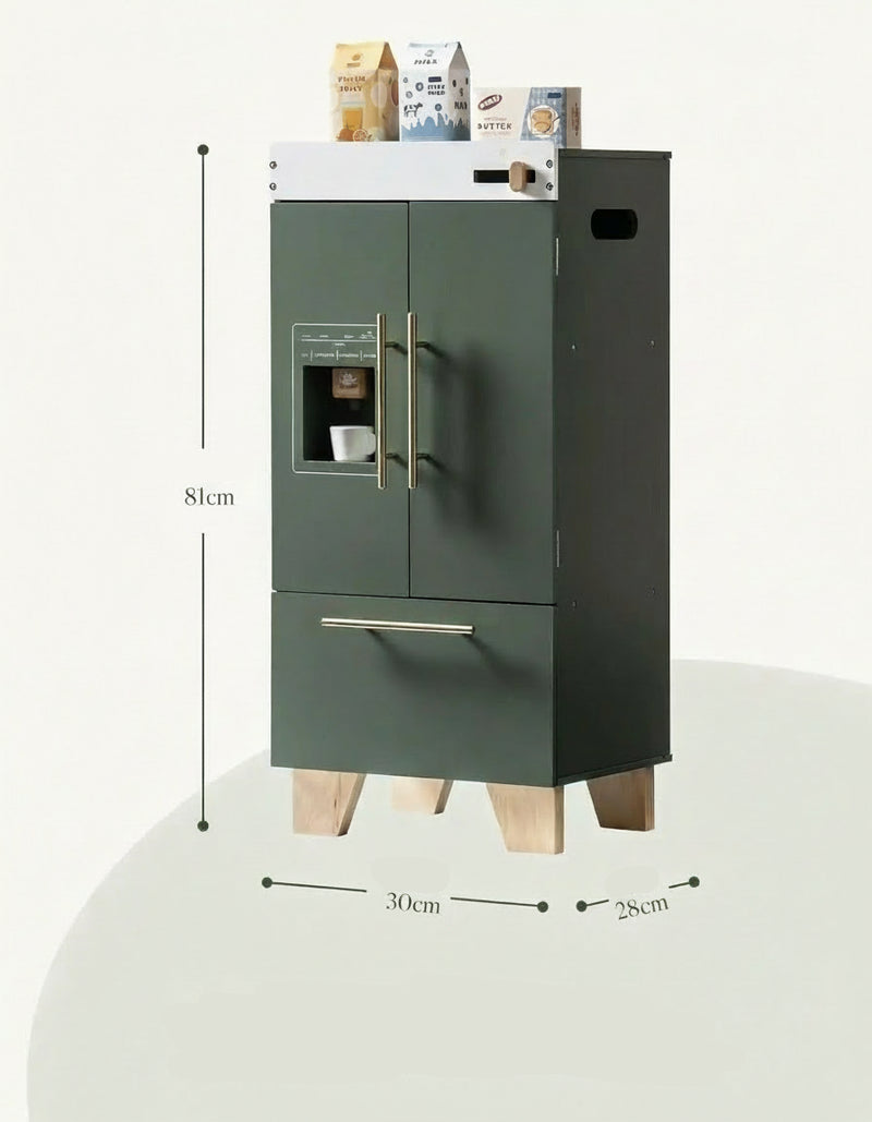 Kühlschrank Vintage Green – Montessori Holz-Spielküche (3+ Jahre)