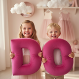 Rainbow Letters Premium Buchstabenkissen Pink 40cm – 3D Samt