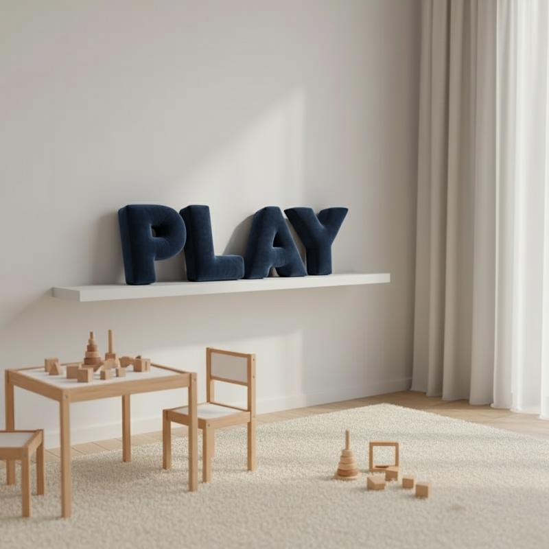 Dark Blue PLAY Letters