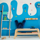 Dark Blue W Letter on Bench