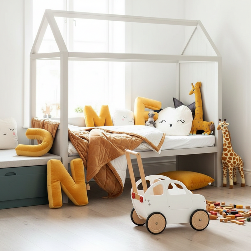 Golden Letter Cushions Nursery