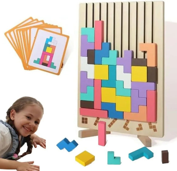 🧩✨ Little Builder – 3D Holz-Tetris Puzzle für kleine Denker:innen 🌈🧠