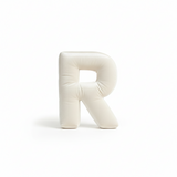 Rainbow Letters Premium Buchstabenkissen Off-White 40cm – 3D Samt