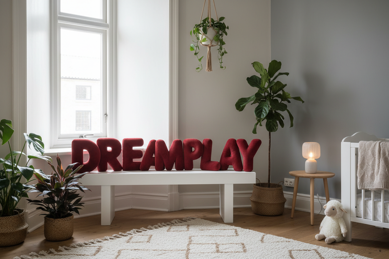 Rote Rainbow Letters im Kinderzimmer