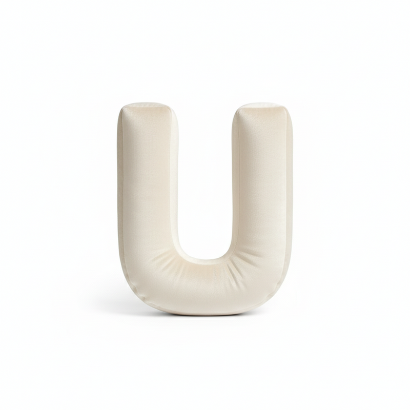 Rainbow Letters Premium Buchstabenkissen Off-White 40cm – 3D Samt