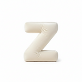 Rainbow Letters Premium Buchstabenkissen Off-White 40cm – 3D Samt